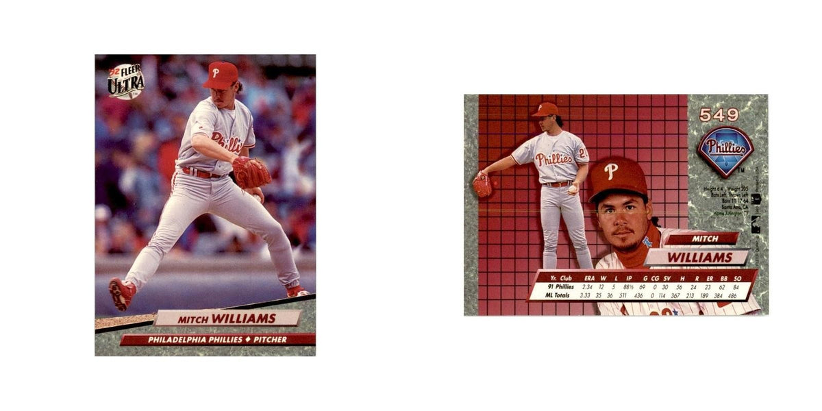 1992 Fleer Ultra Mitch Williams Baseball Cards #549