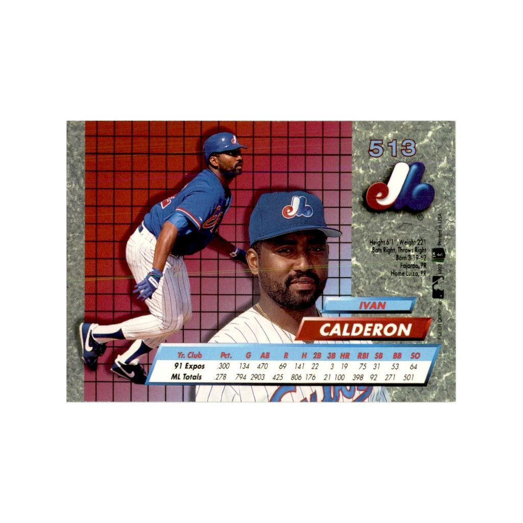1992 Fleer Ultra Ivan Calderon Baseball Cards #513