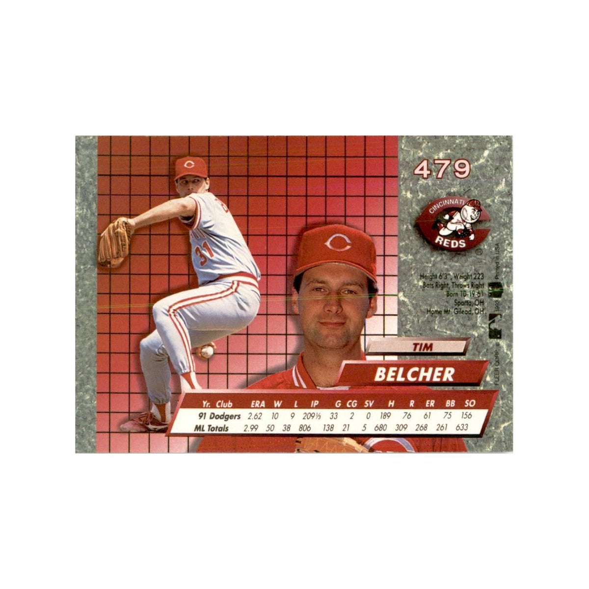 1992 Fleer Ultra Tim Belcher Baseball Cards #479
