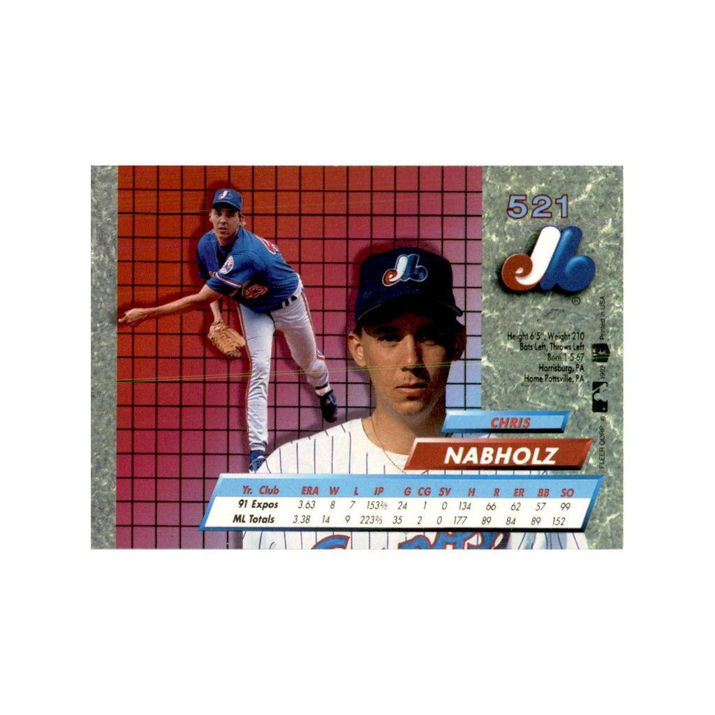 1992 Fleer Ultra Chris Nabholz Baseball Cards #521