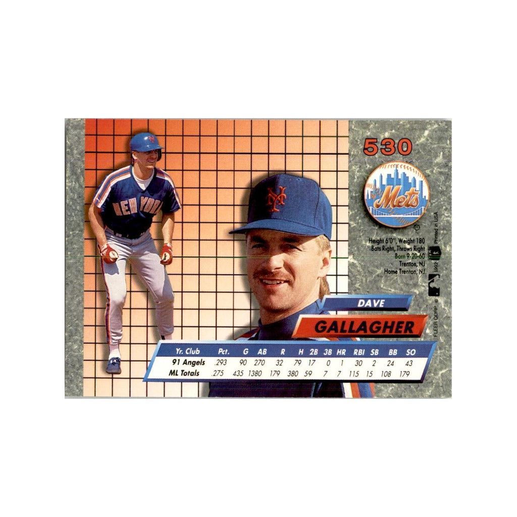 1992 Fleer Ultra Dave Gallagher Baseball Cards #530
