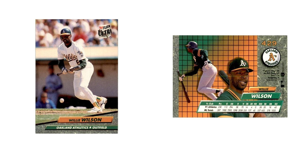 1992 Fleer Ultra Willie Wilson Baseball Cards #429