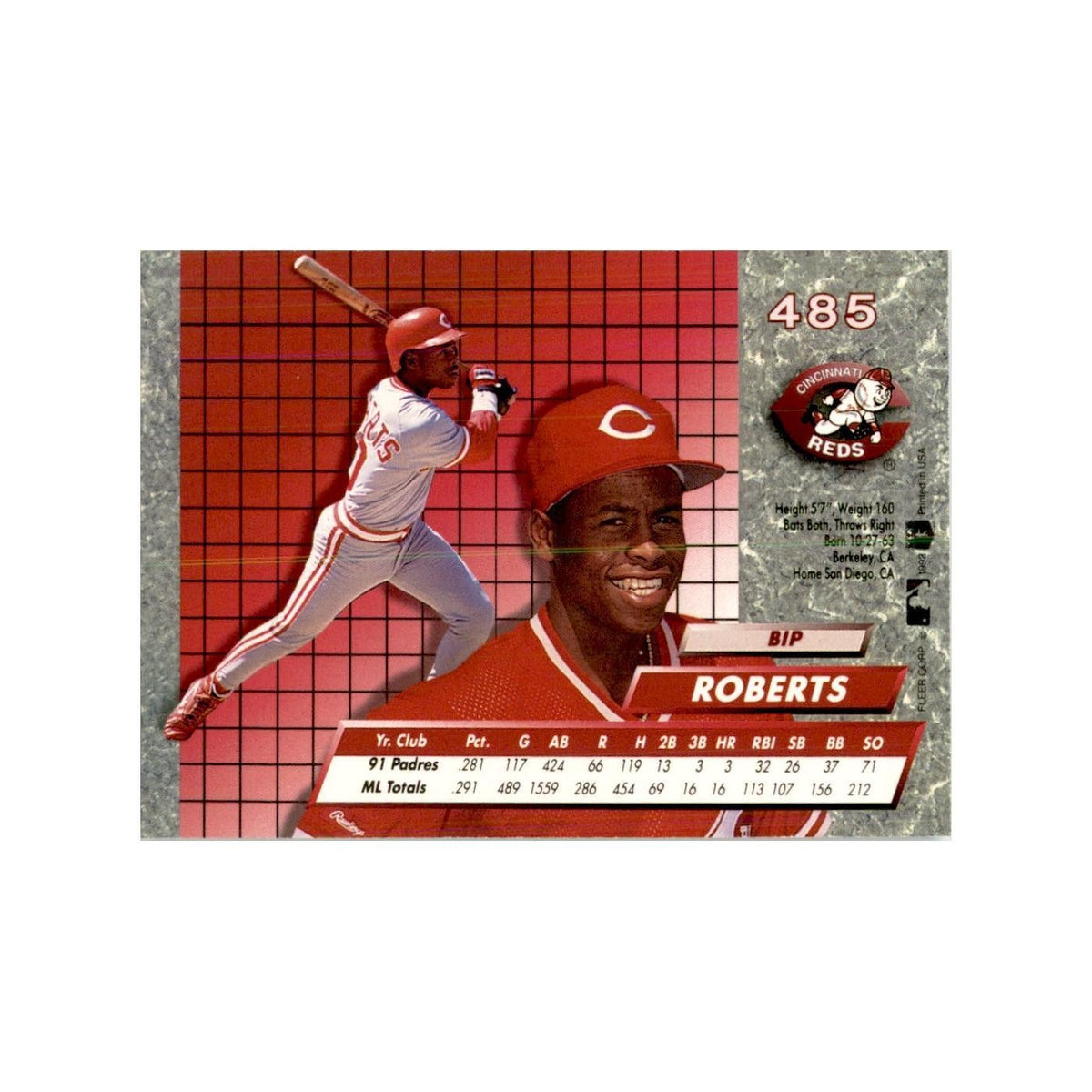 1992 Fleer Ultra Bip Roberts Baseball Cards #485