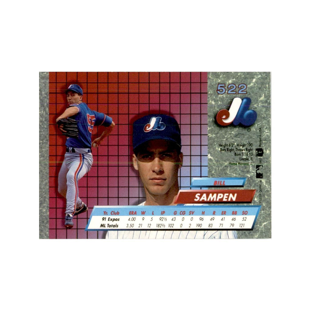 1992 Fleer Ultra Bill Sampen Baseball Cards #522