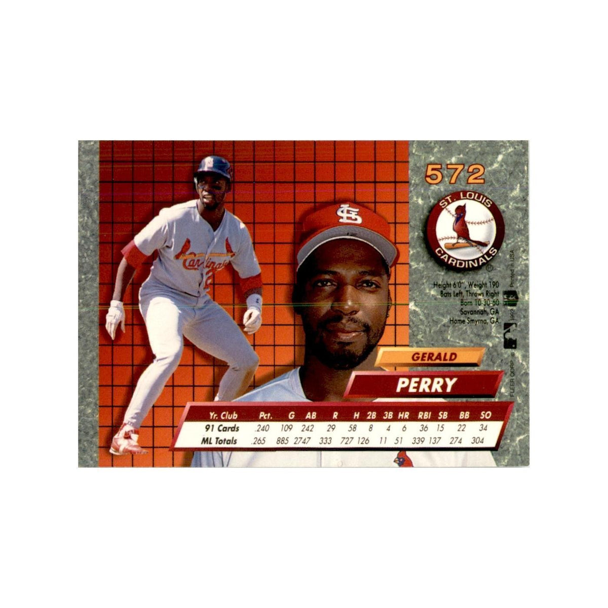 1992 Fleer Ultra Gerald Perry Baseball Cards #572