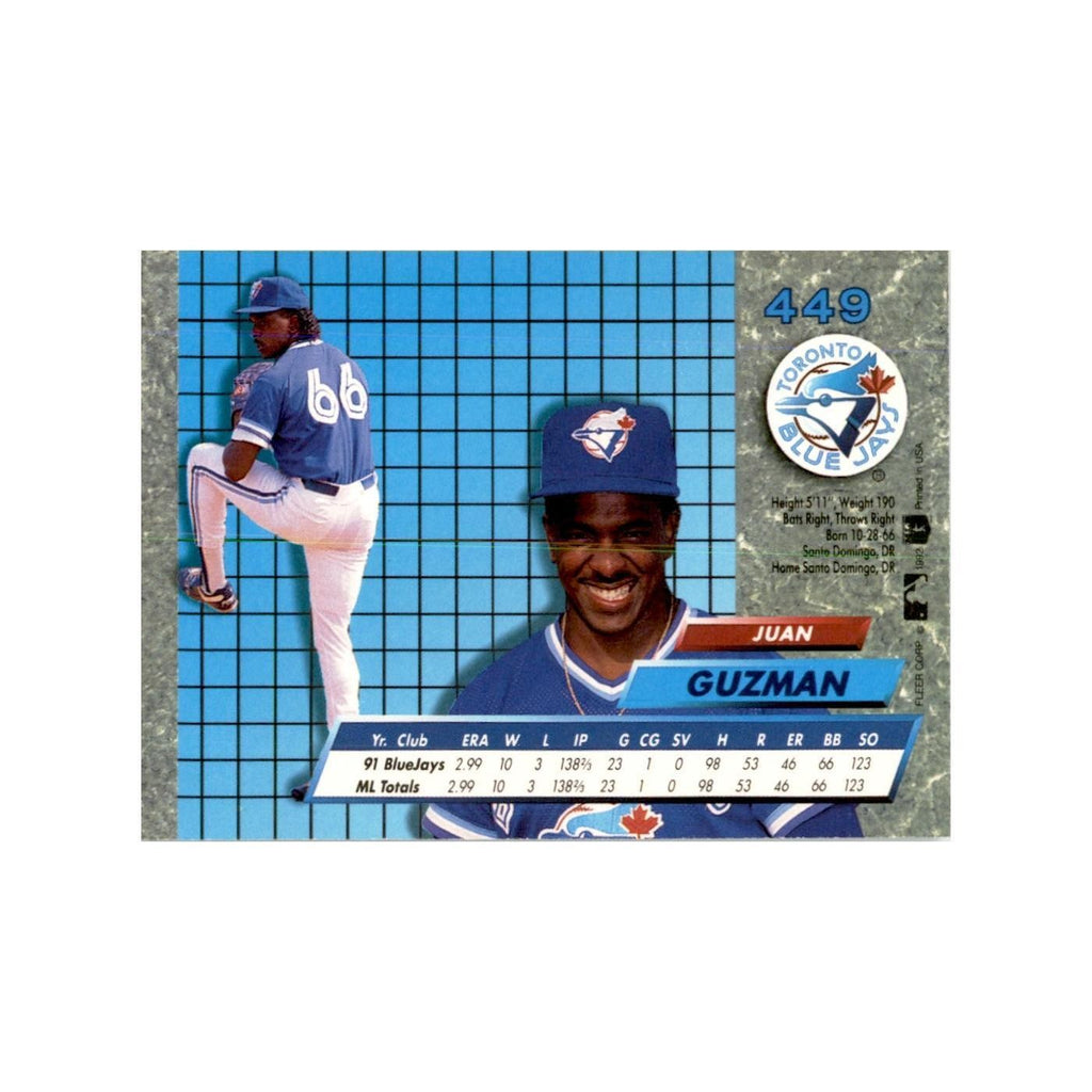 1992 Fleer Ultra Juan Guzman Baseball Cards #449