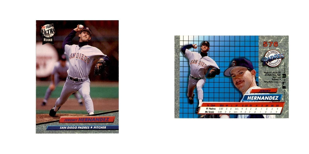 1992 Fleer Ultra Jeremy Hernandez Baseball Cards #576