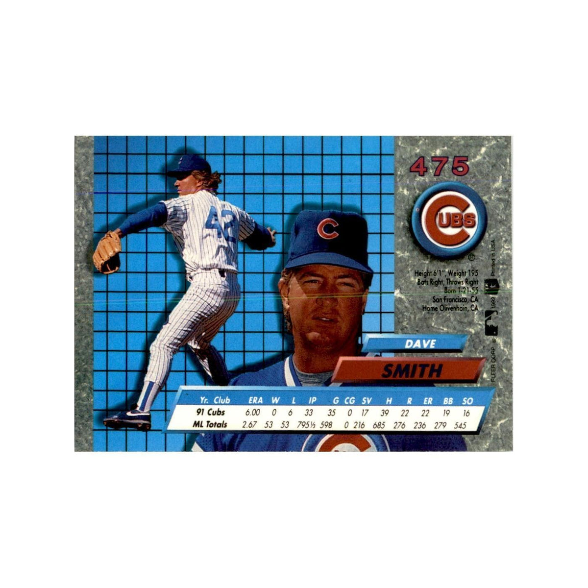 1992 Fleer Ultra Dave Smith Baseball Cards #475