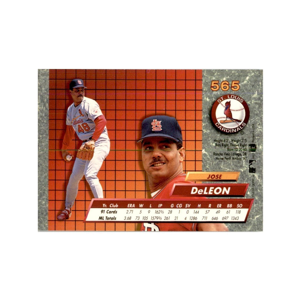 1992 Fleer Ultra Jose DeLeon Baseball Cards #565