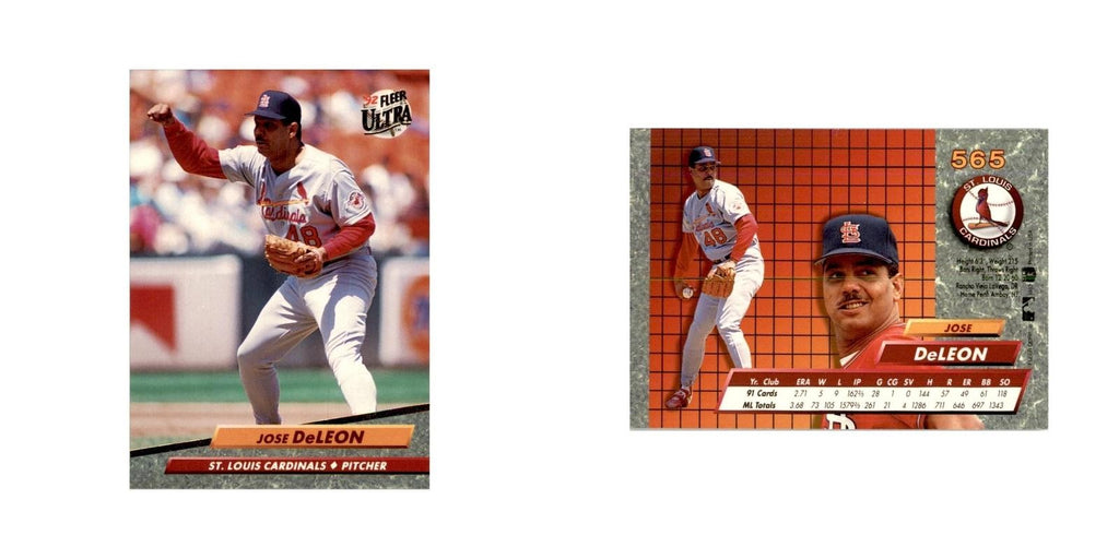 1992 Fleer Ultra Jose DeLeon Baseball Cards #565