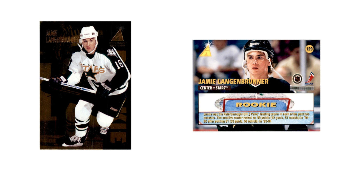 1995 Pinnacle Zenith Edition Jamie Langenbrunner RC Hockey Cards #129