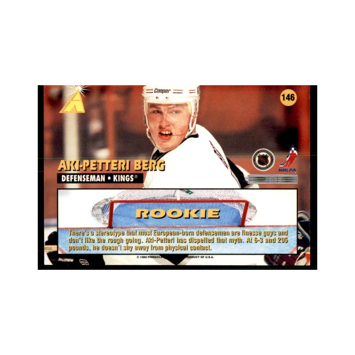 1995 Pinnacle Zenith Edition Aki-Petteri Berg Hockey Cards #146