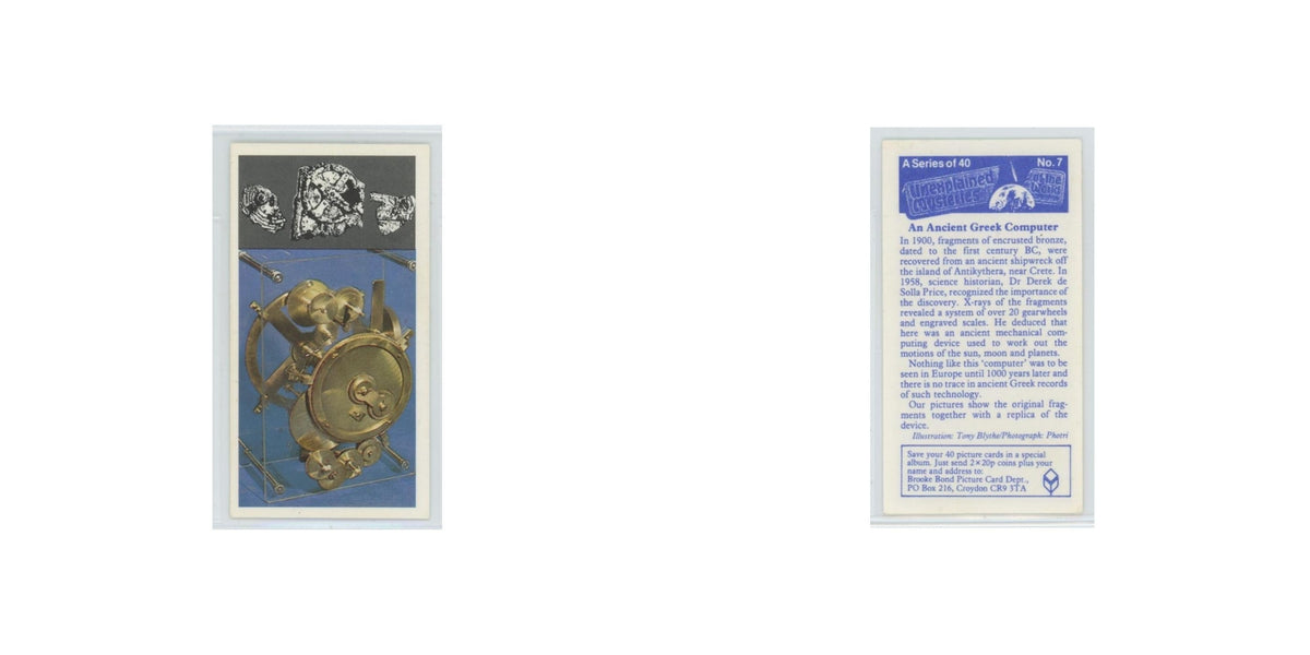 1987 Brooke Bond Unexplained Mysteries Ancient Greek Computer #7