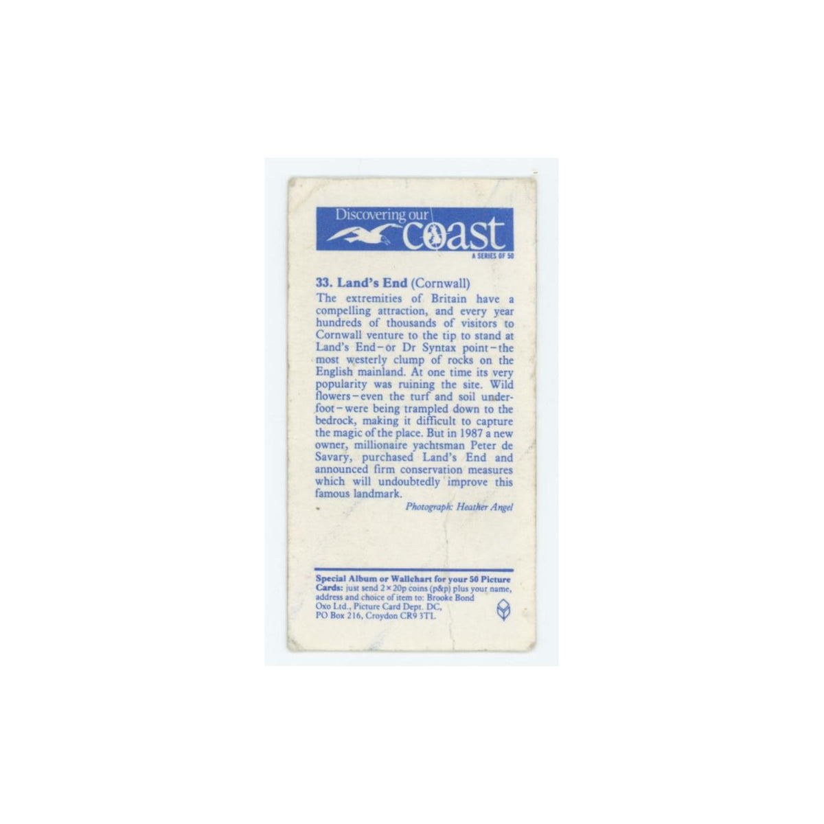 1989 Brooke Bond Discovering Our Coast Land's End #33