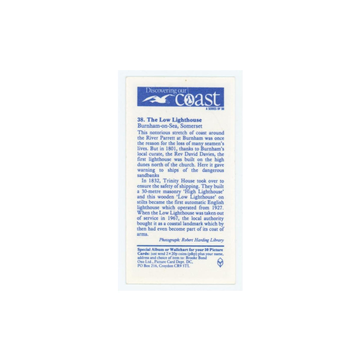 1989 Brooke Bond Discovering Our Coast Low Lighthouse #38