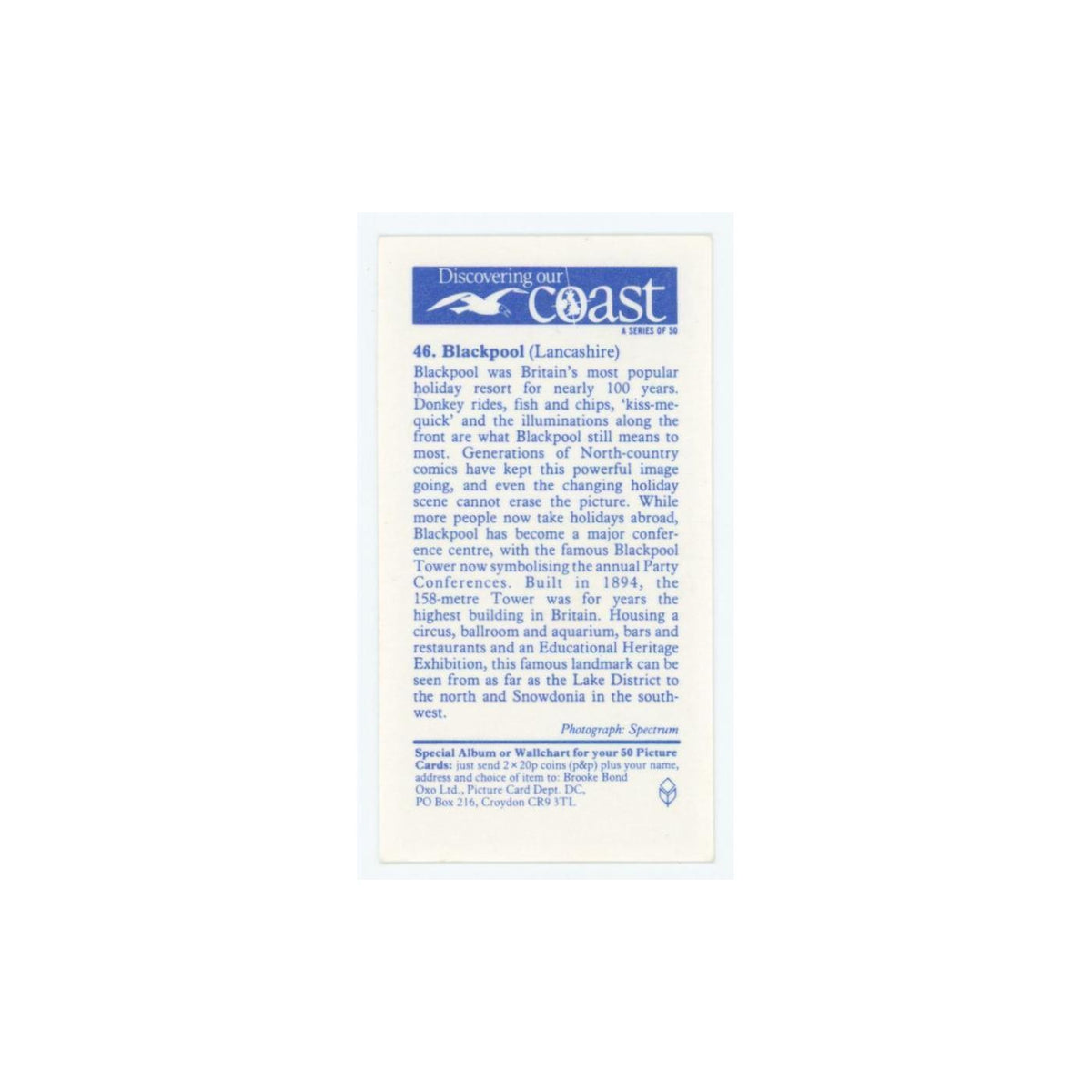 1989 Brooke Bond Discovering Our Coast Blackpool #46