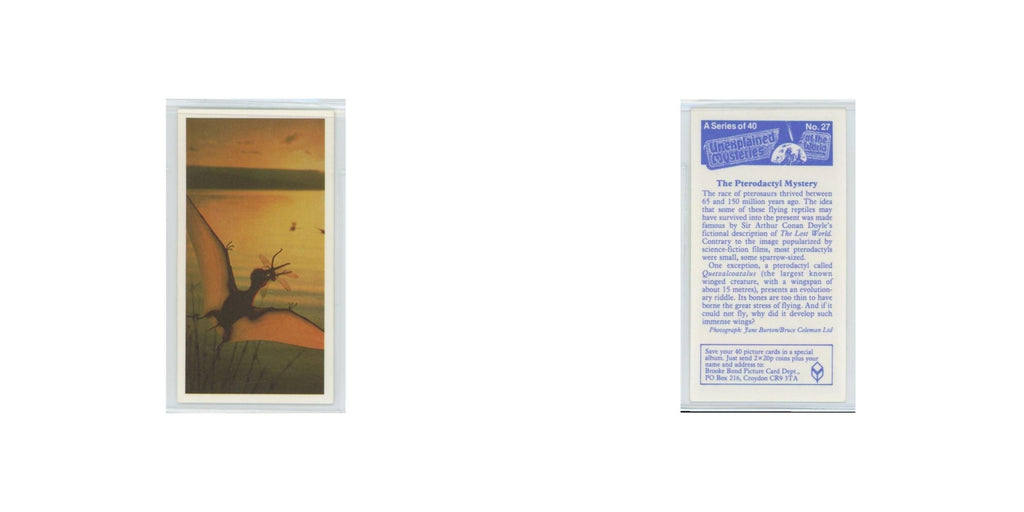 1987 Brooke Bond Unexplained Mysteries Pterodactyl Mystery #27