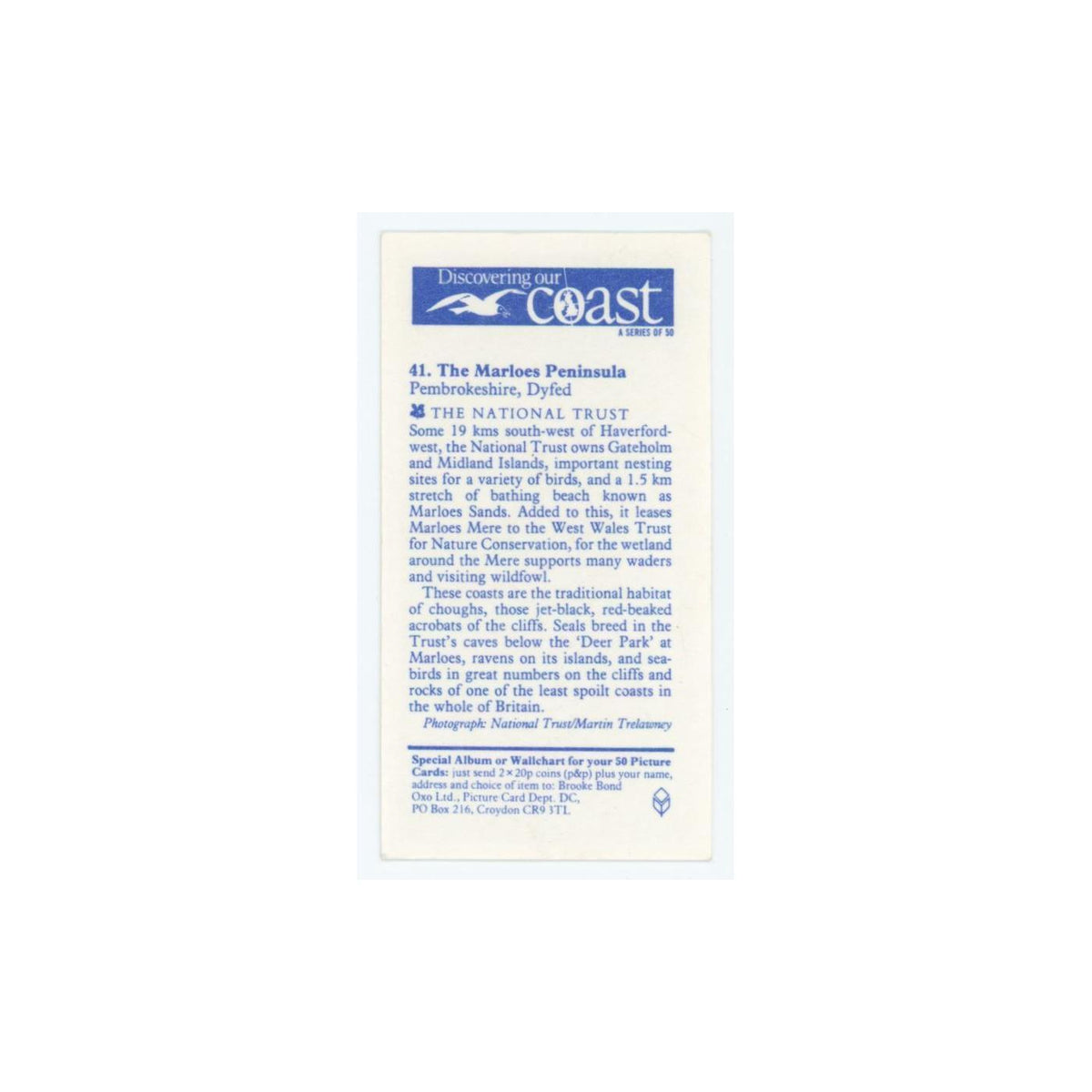 1989 Brooke Bond Discovering Our Coast Marloes Peninsula #41