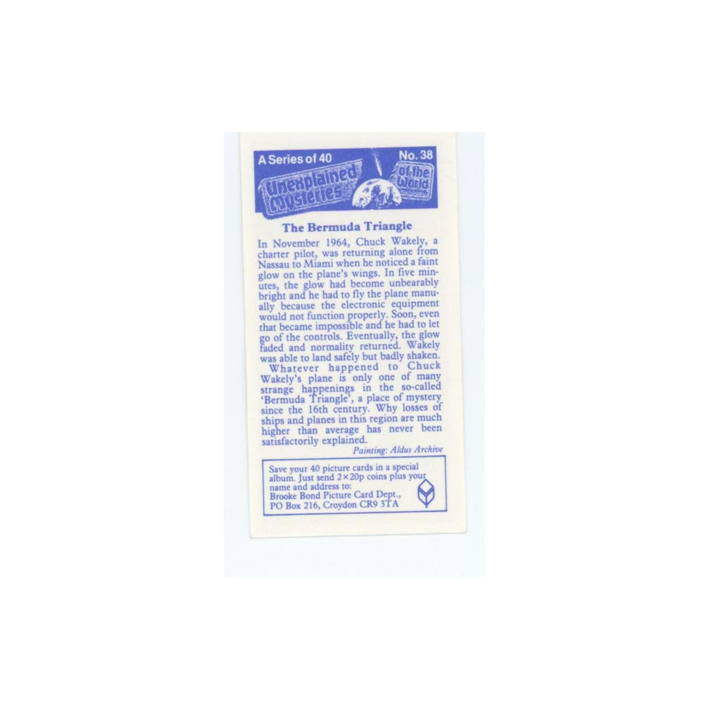 1987 Brooke Bond Unexplained Mysteries Bermuda Triangle #38