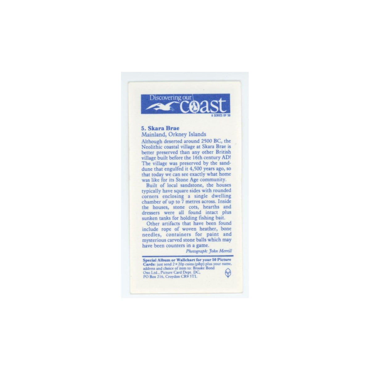 1989 Brooke Bond Discovering Our Coast Skara Brae #5