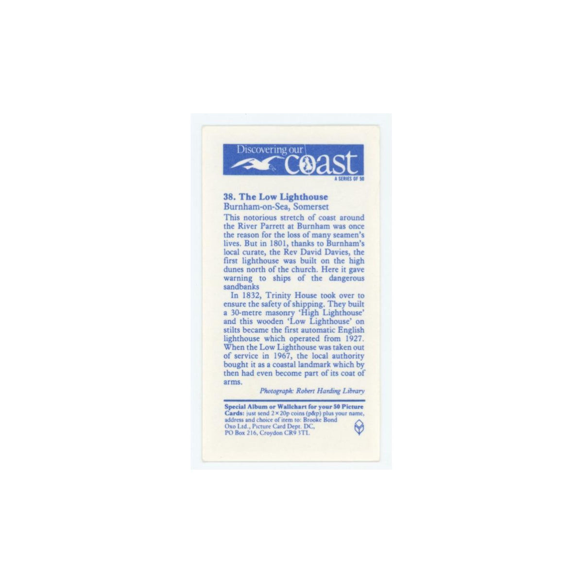 1989 Brooke Bond Discovering Our Coast Low Lighthouse #38