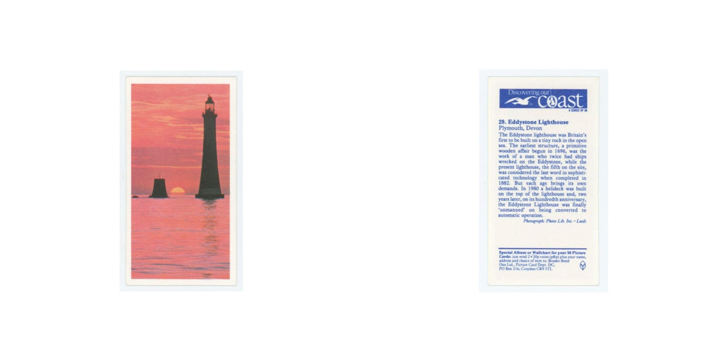 1989 Brooke Bond Discovering Our Coast Eddystone Lighthouse #29