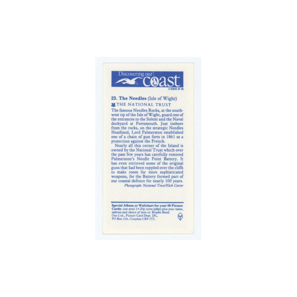 1989 Brooke Bond Discovering Our Coast The Needles #23