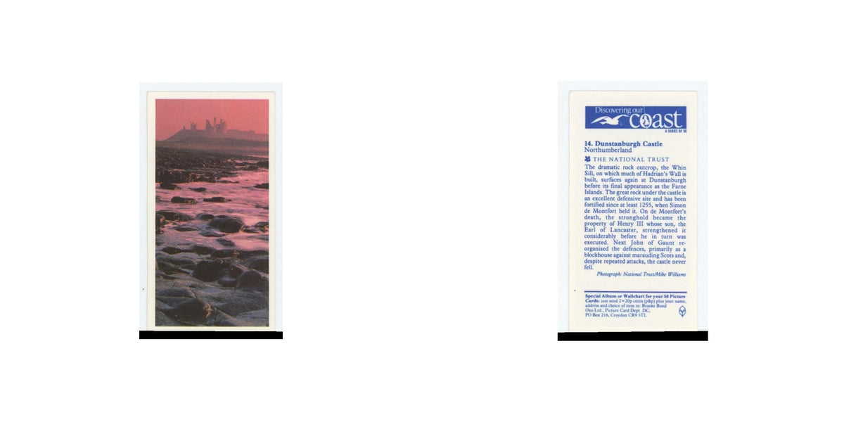 1989 Brooke Bond Discovering Our Coast Dunstanburgh Castle #14