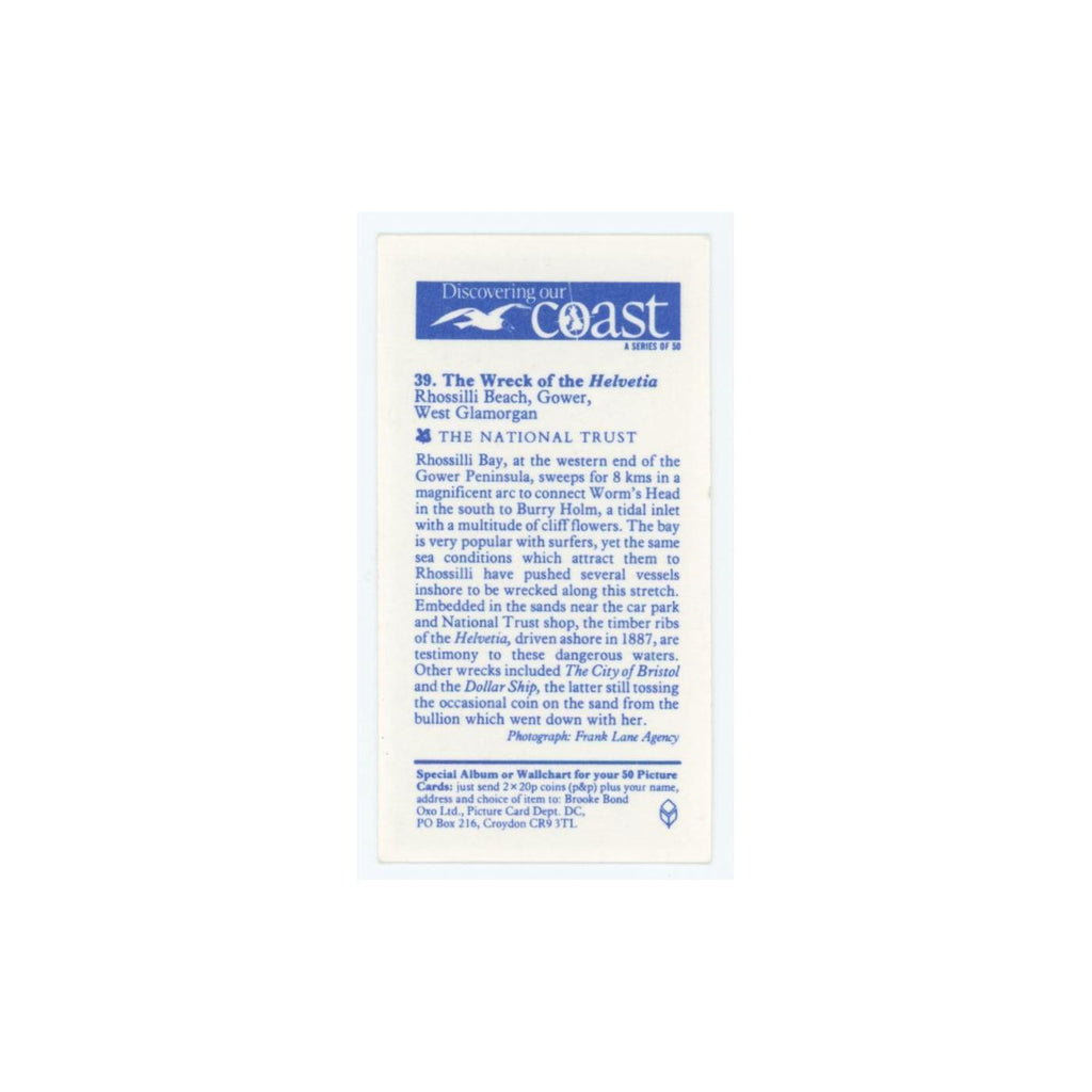 1989 Brooke Bond Discovering Our Coast Wreck of the Helvetia #39