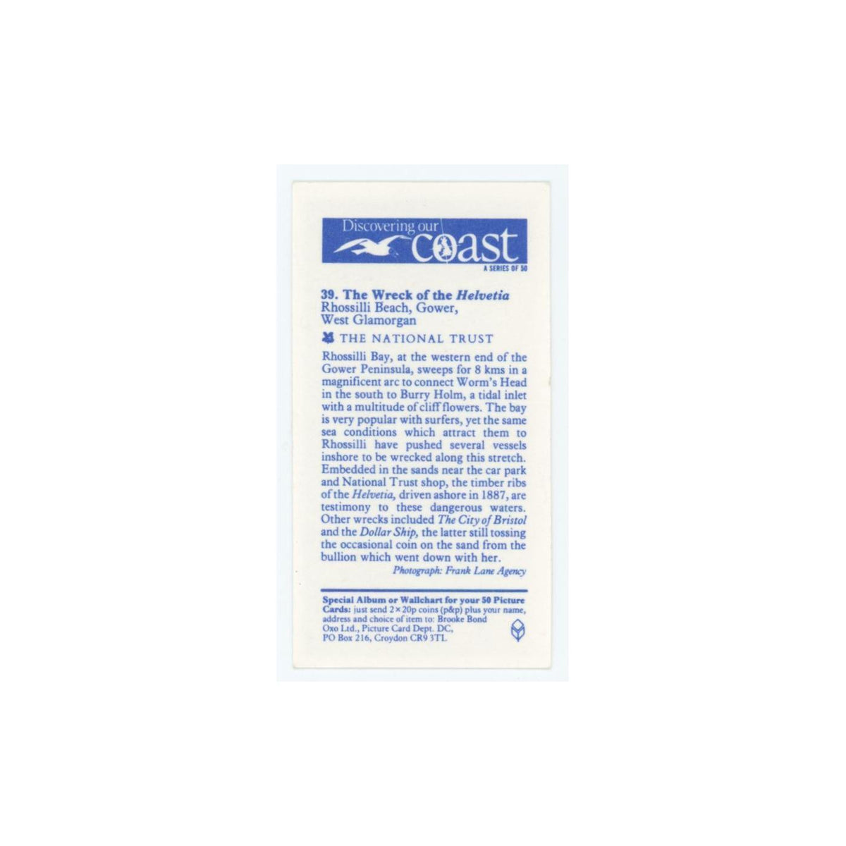 1989 Brooke Bond Discovering Our Coast Wreck of the Helvetia #39