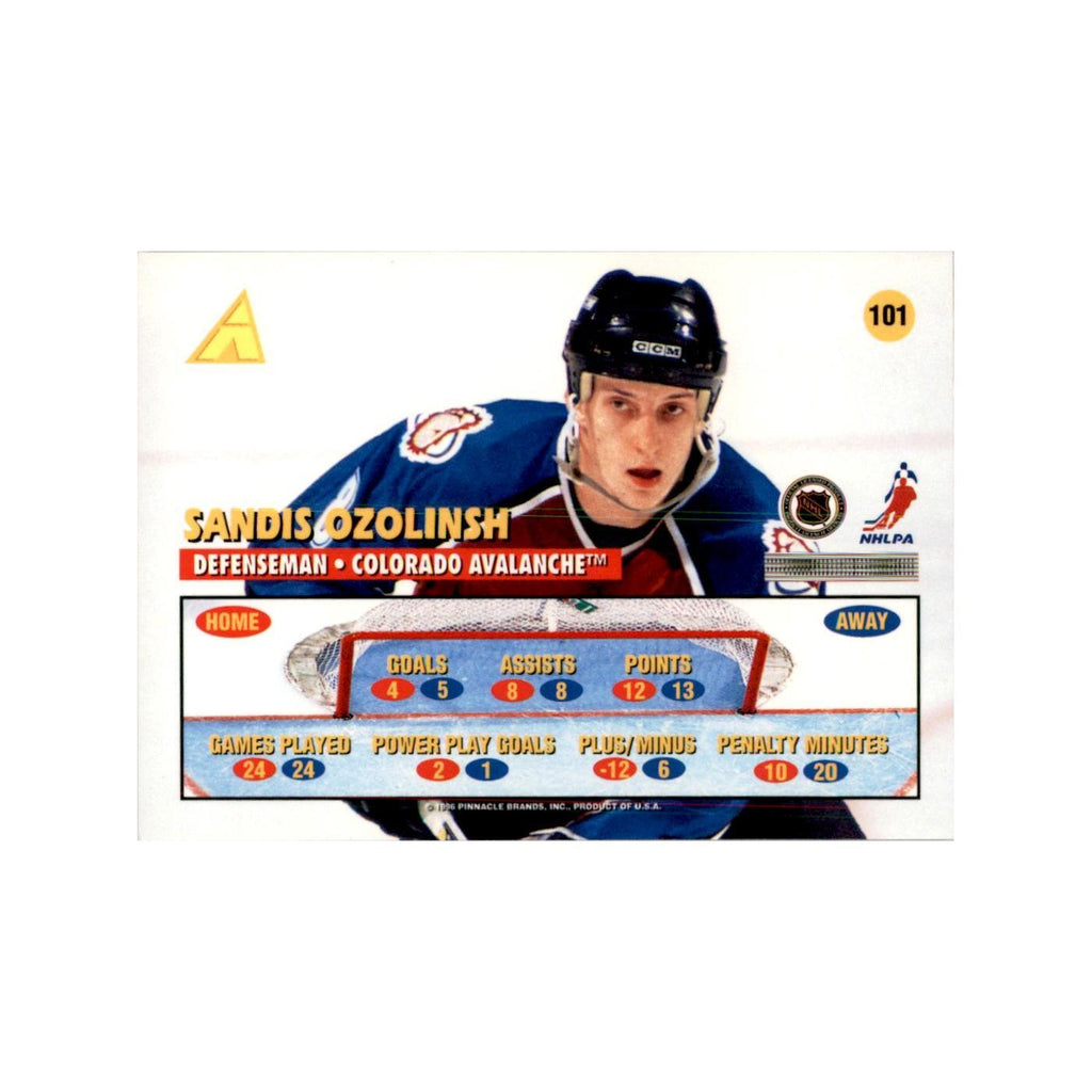1995 Pinnacle  Zenith Edition Sandis Ozolinsh Hockey Cards #101