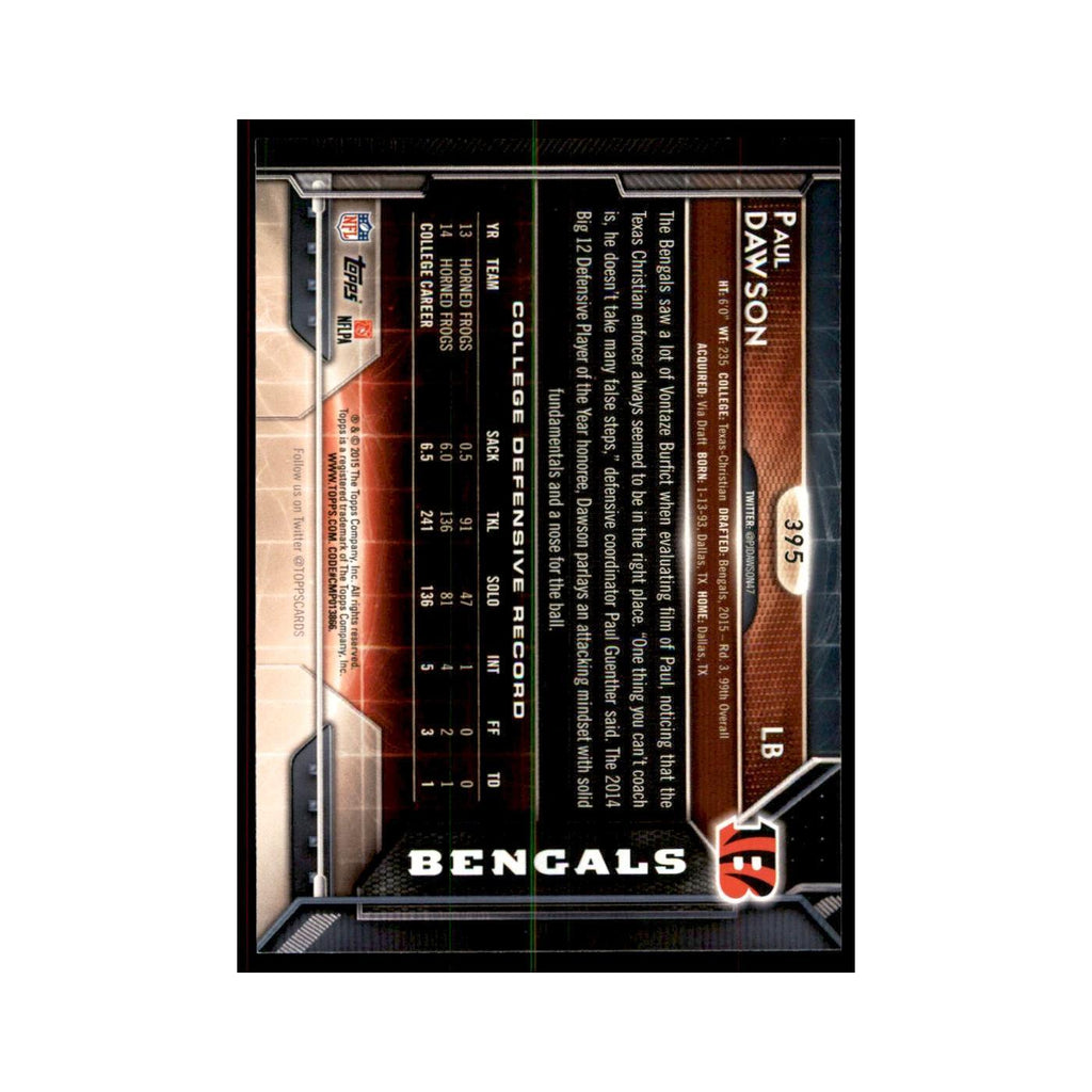 2015 Topps Paul Dawson RC Football Cards #395