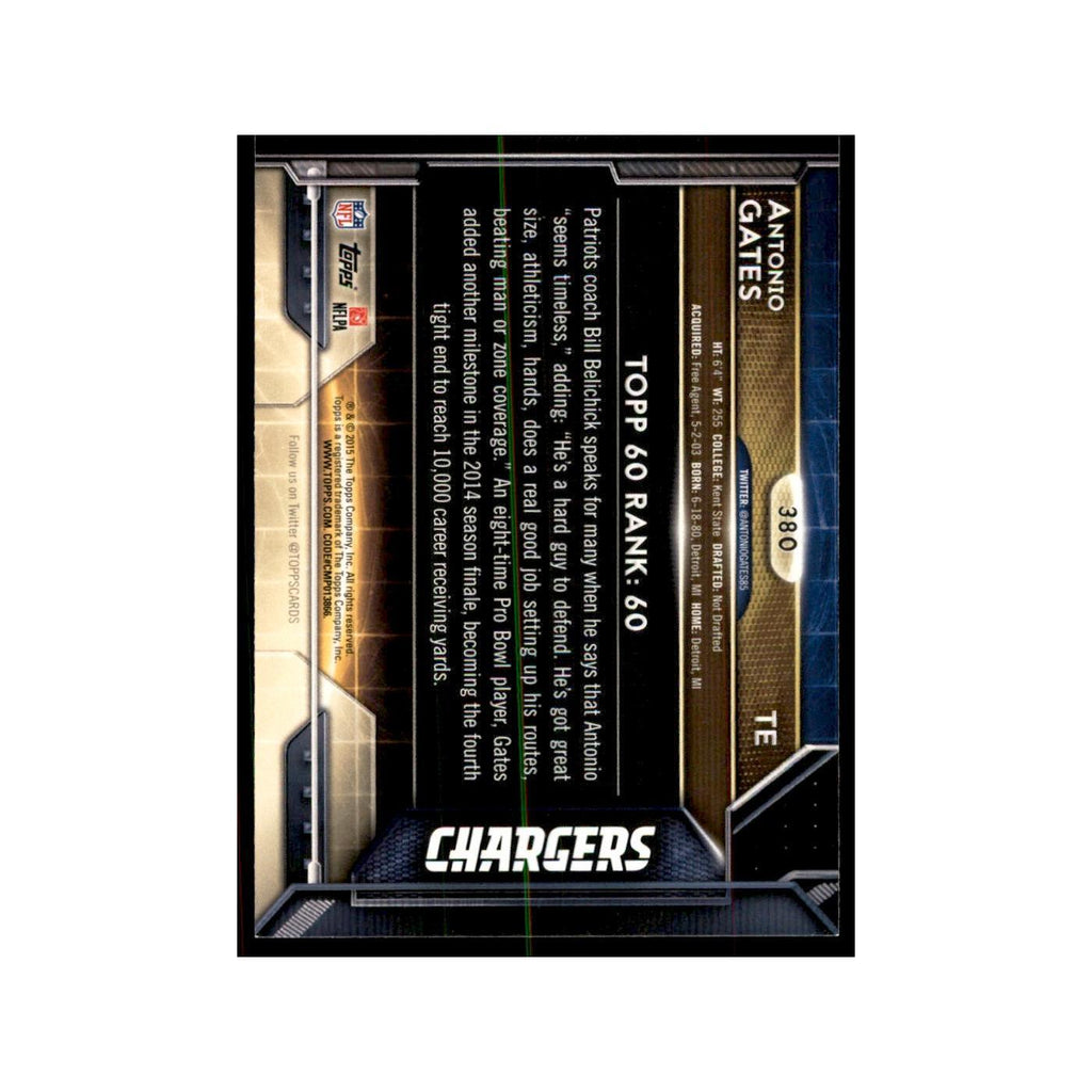 2015 Topps Antonio Gates Football Cards #380