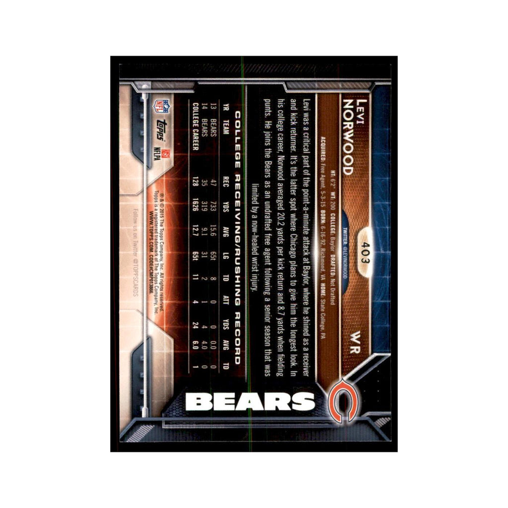 2015 Topps Levi Norwood RC Football Cards #403