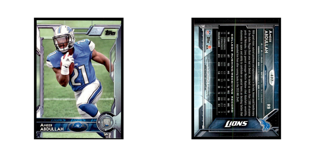 2015 Topps Ameer Abdullah RC Football Cards #497