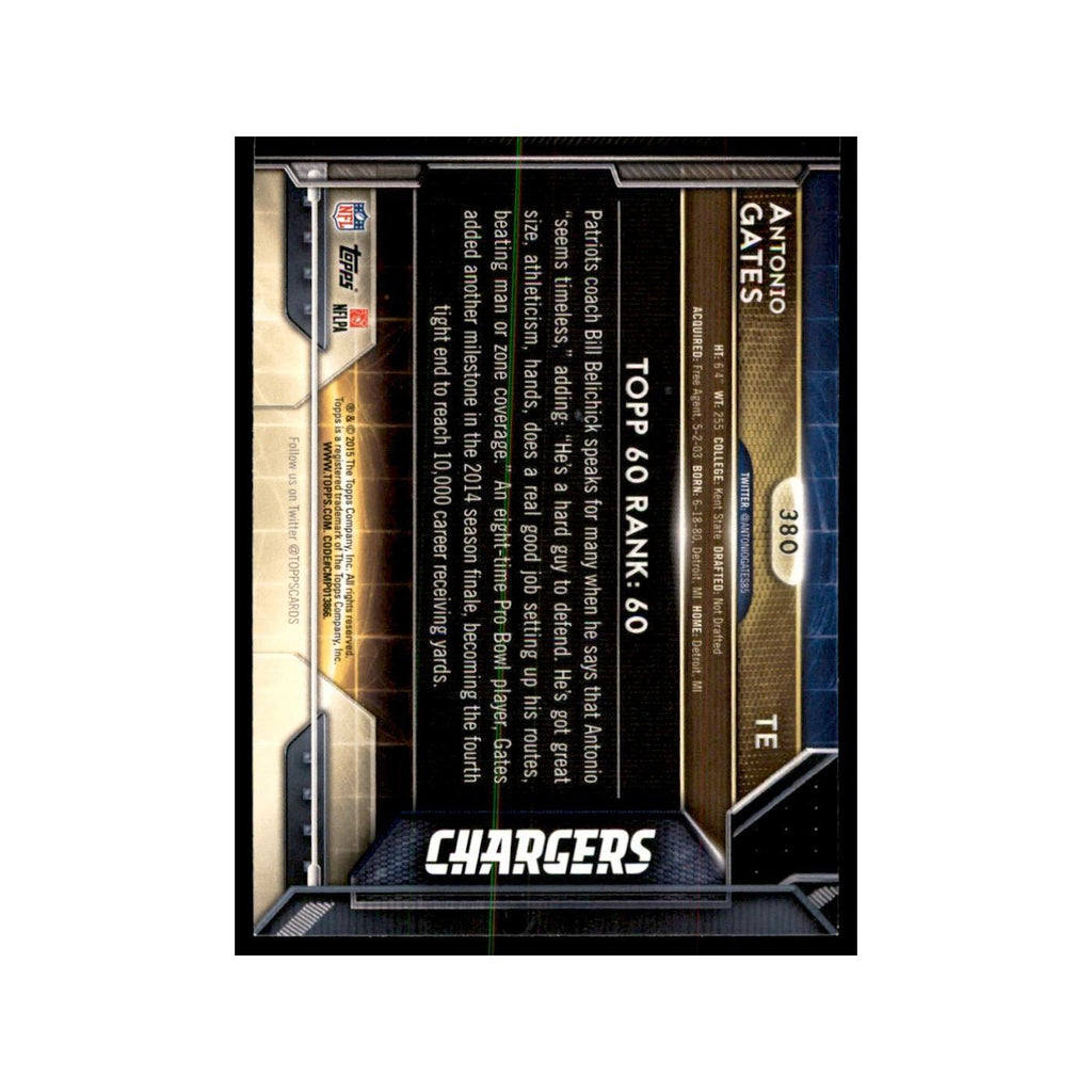 2015 Topps Antonio Gates Football Cards #380