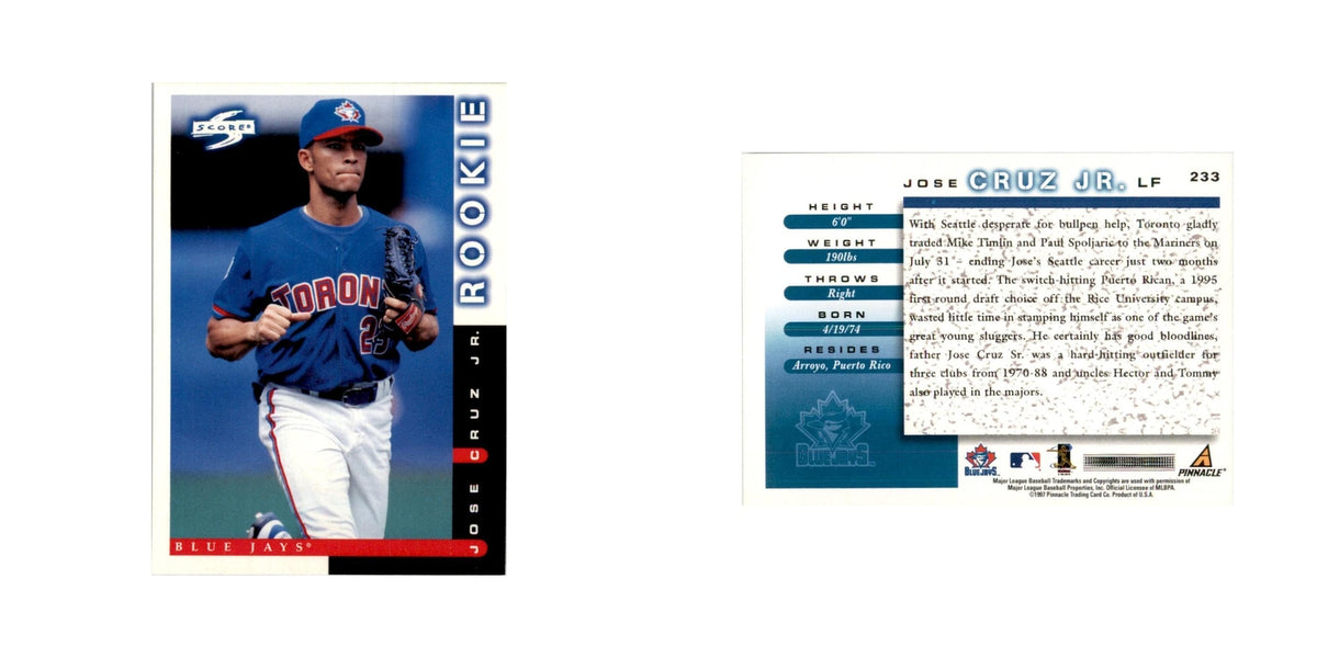 1998 Score Jose Cruz RC Baseball Cards #233