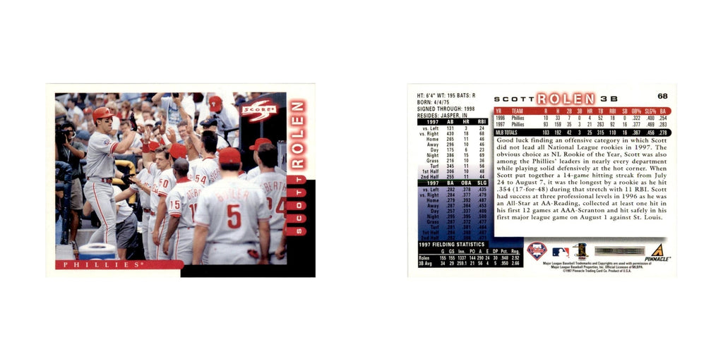 1998 Score Scott Rolen Baseball Cards #68
