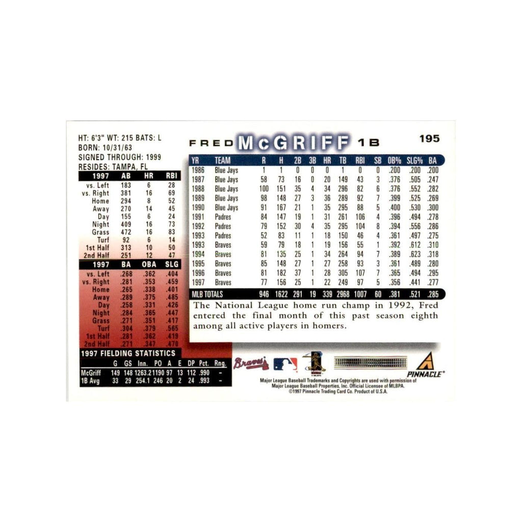 1998 Score Fred McGriff Baseball Cards #195