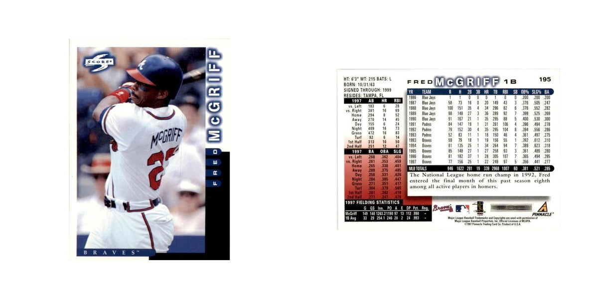 1998 Score Fred McGriff Baseball Cards #195
