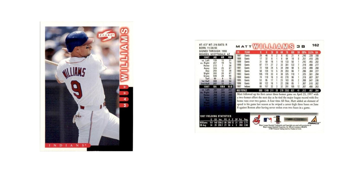 1998 Score Matt Williams Baseball Cards #162