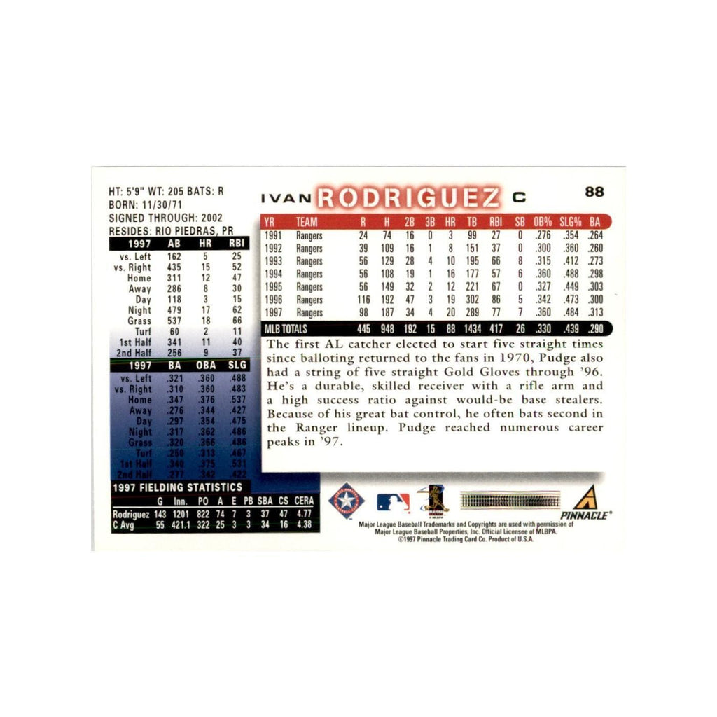 1998 Score Ivan Rodriguez Baseball Cards #88