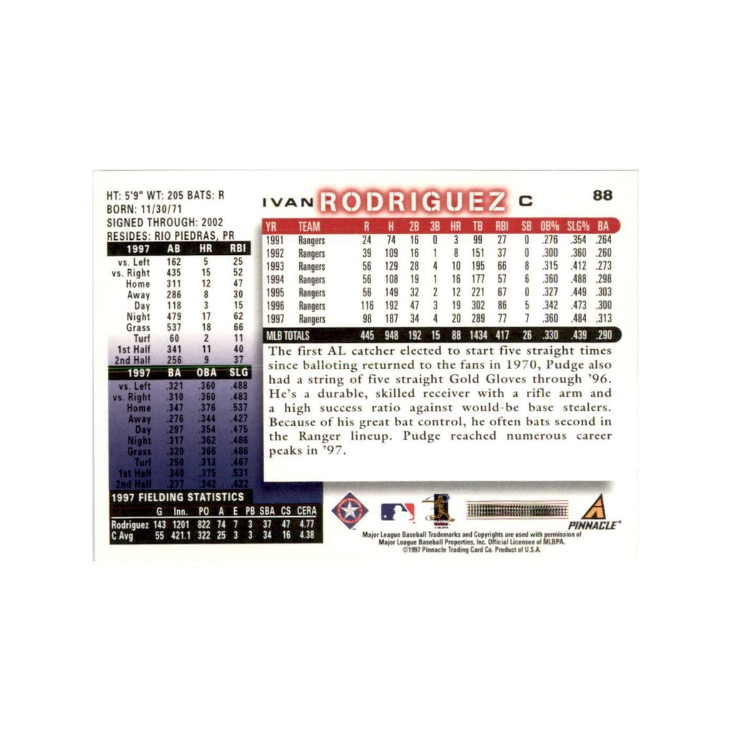 1998 Score Ivan Rodriguez Baseball Cards #88