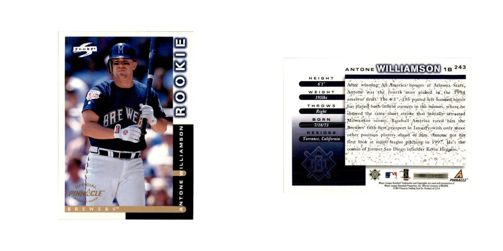 1998 Score Antone Williamson RC Baseball Cards #243