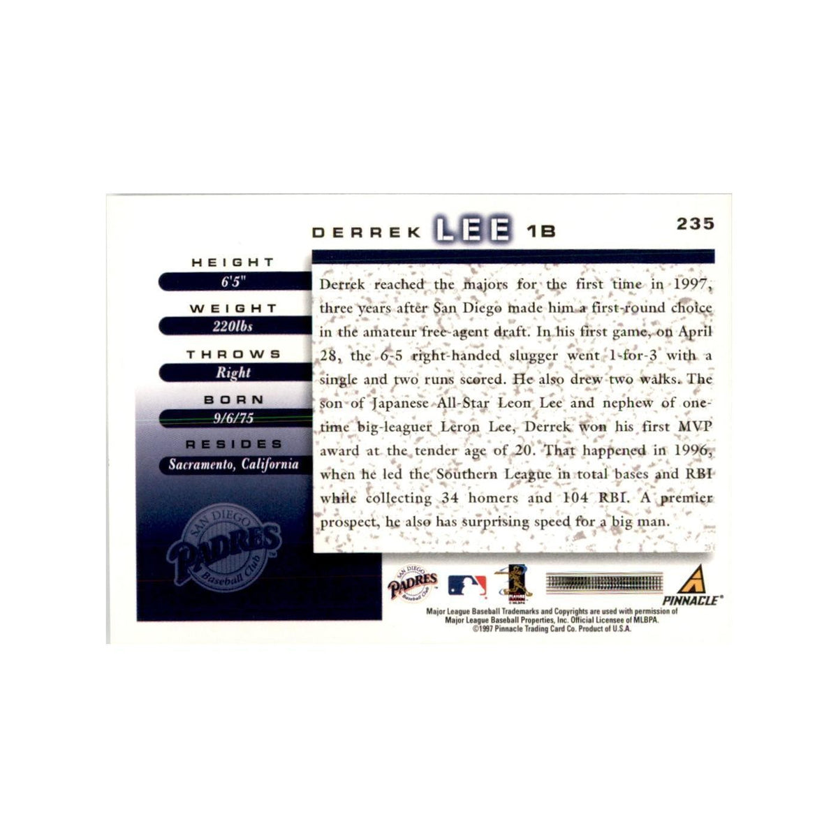1998 Score Derrek Lee RC Baseball Cards #235