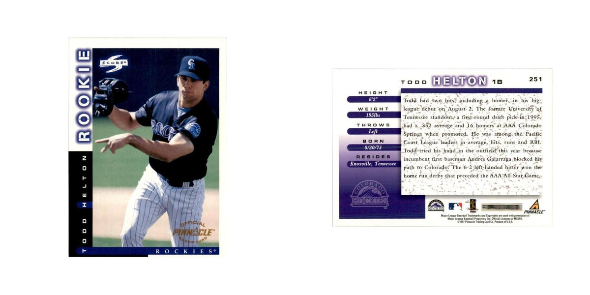 1998 Score Todd Helton RC Baseball Cards #251