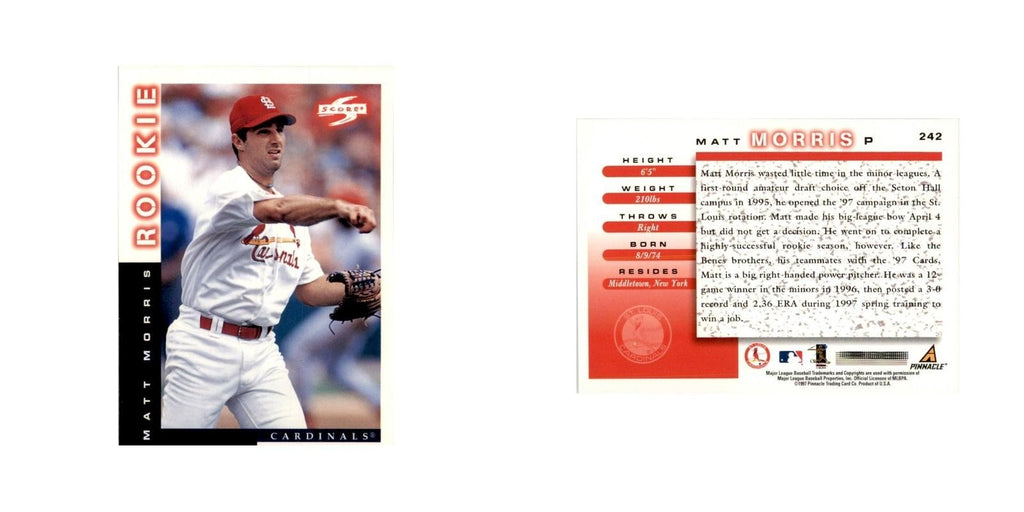 1998 Score Matt Morris RC Baseball Cards #242