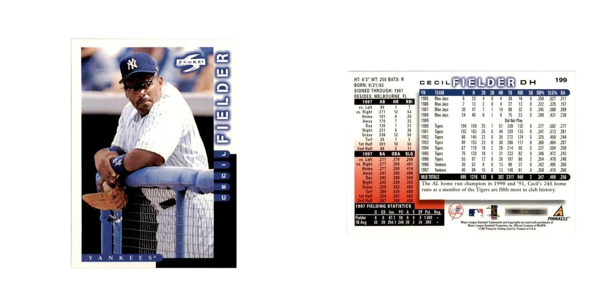 1998 Score Cecil Fielder Baseball Cards #199