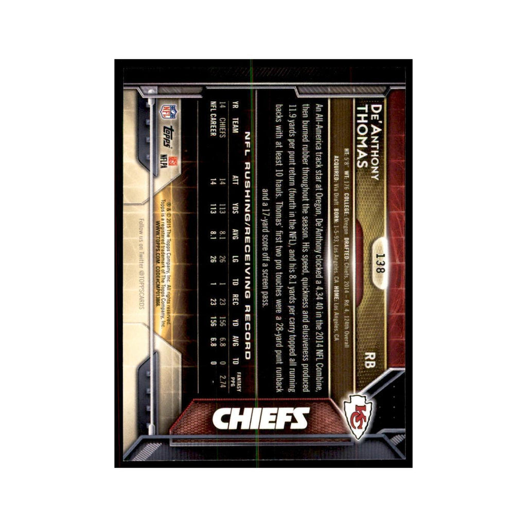 2015 Topps De'Anthony Thomas Football Cards #138