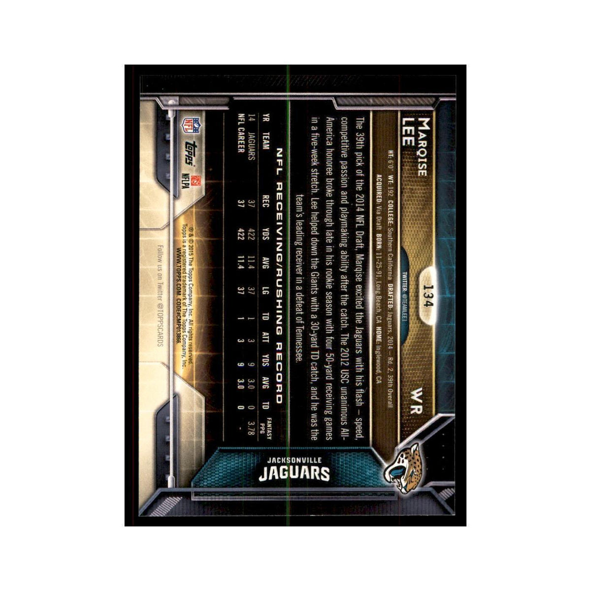 2015 Topps Marqise Lee Football Cards #134